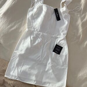 White Satin Mini Dress